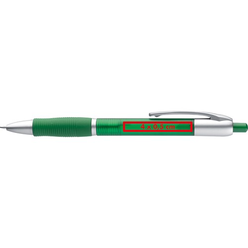Frosted plastic ball pen with grooved rubber grip zone Frosted plastic ball pen with grooved rubber grip zone