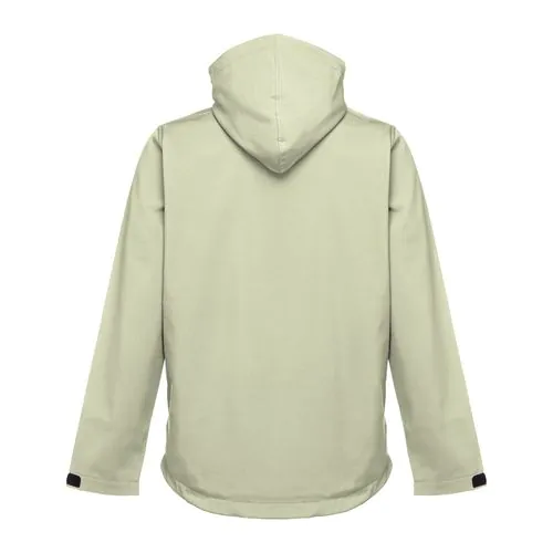 THC ZAGREB. Men's softshell jacket with detachable hood and rounded back hem