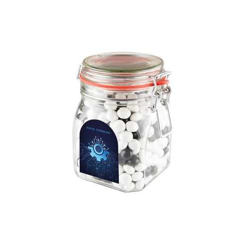 Weck jar 0,9 liters, filled with candy