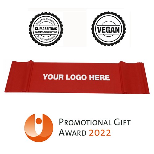 Exercise Band / Fitness Band, red (medium) - sustainable & vegan - MOQ 400 pcs.