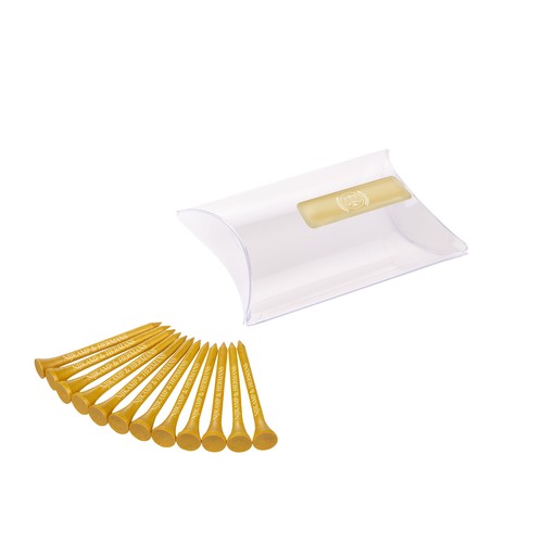 Pillowpack met 12 tees 70 mm Pillowpack met 12 tees 70 mm