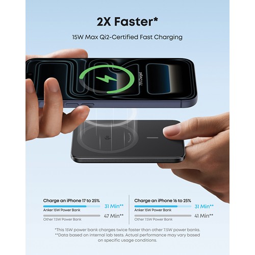 Anker Nano Wireless Power Bank 5K 15W MagGo slim Qi 2.0 Anker Nano Wireless Power Bank 5K 15W MagGo slim Qi 2.0