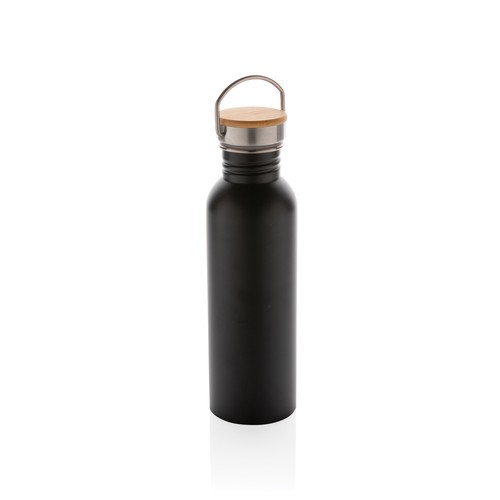 Bouteille en acier inoxydable avec couvercle en bambou Bouteille en acier inoxydable avec couvercle en bambou