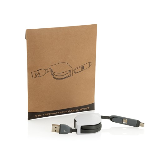 3-in-1 kabel met oprolmechanisme