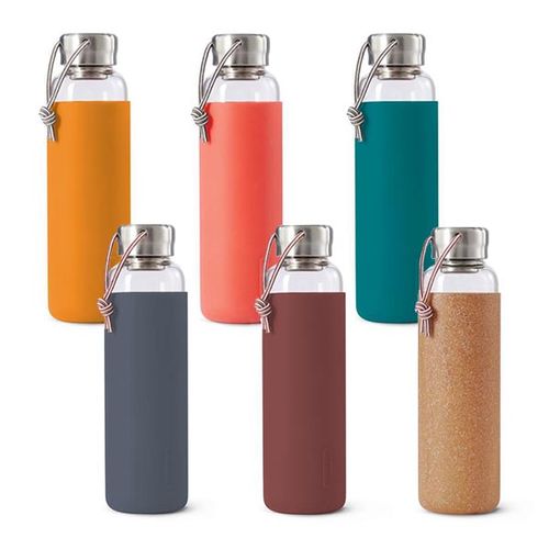 Bouteille d'eau en verre - noir+blum (600ml) Bouteille d'eau en verre - noir+blum (600ml)