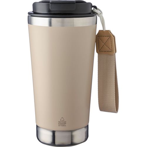Gerecycled roestvrijstalen dubbelwandige drinkbeker 500 ml Kayla Gerecycled roestvrijstalen dubbelwandige drinkbeker 500 ml Kayla