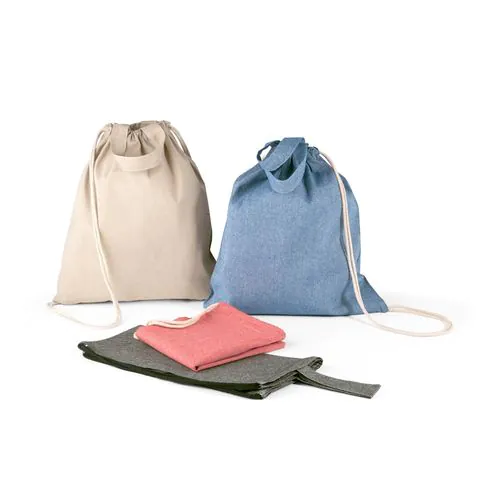 RISSANI. Drawstring bag with recycled cotton (70%) and polyester (30% rPET) (140 g/m²)