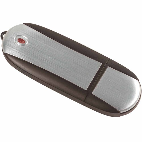 4 GB silver ABS pen drive with transparent coloured edges. Upload on request