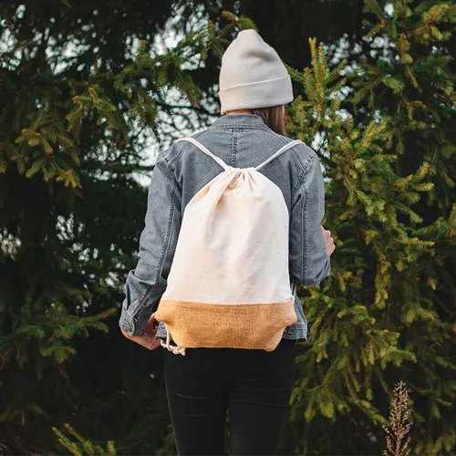 Gymbag with jute bottom Gymbag with jute bottom