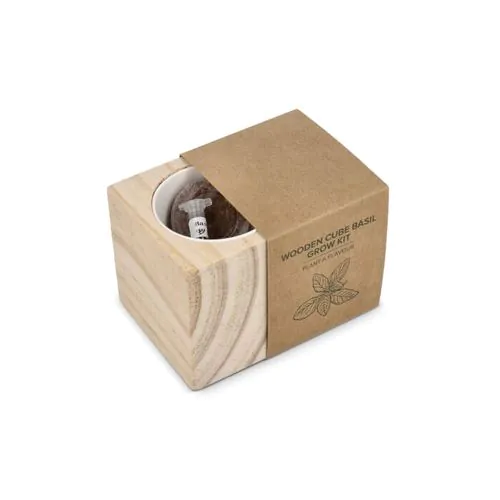 FSC Houten Plantenbak Set – Basilicum FSC Houten Plantenbak Set – Basilicum