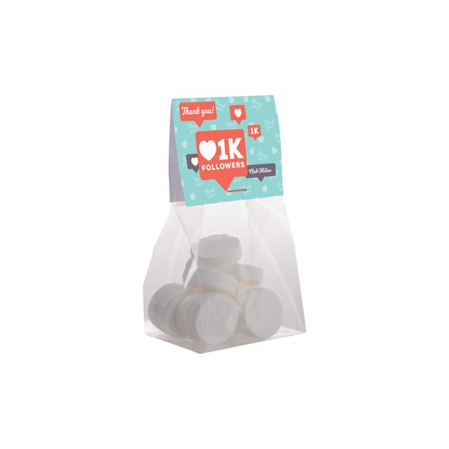 Petit sac en-tête carte 50 grammes de bonbons