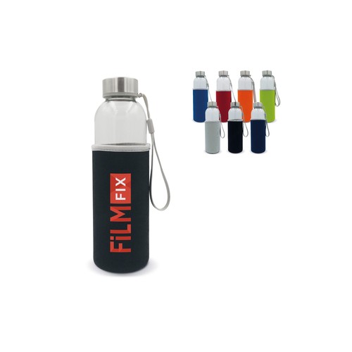 Bouteille d’eau en verre avec fourreau 500ml Bouteille d’eau en verre avec fourreau 500ml