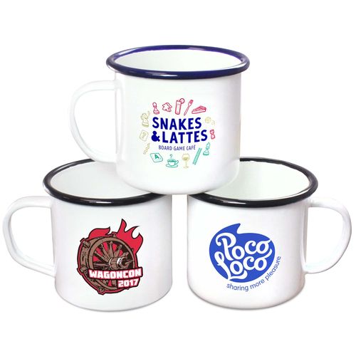 Tasses en émail de qualité supérieure (285ml/10oz) - Blanc Tasses en émail de qualité supérieure (285ml/10oz) - Blanc