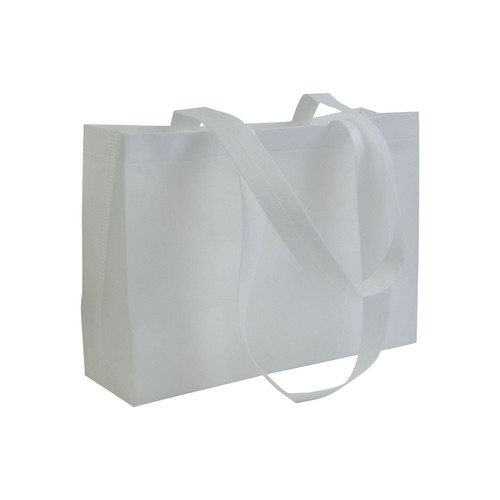 Shopper avec soufflet à la base en TNT 70gm2 thermosoudé, anses longues Shopper avec soufflet à la base en TNT 70gm2 thermosoudé, anses longues