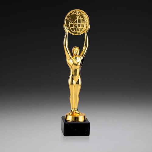 Champions Award with world symbol and marble base Champions Award with world symbol and marble base