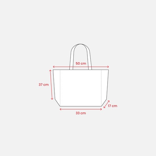 280g/m2 recycled cotton shopping bag, long handles and gusset