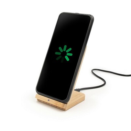 Bamboo wireless charger 10W B'RIGHT, phone stand | Wilder