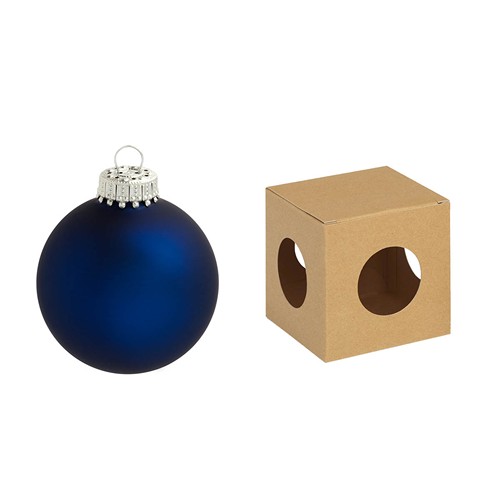 Boule de Noël 7 cm avec tampographie 4-5 couleurs (recto) - en boîte ECO - couronne argentée - MADE IN GERMANY