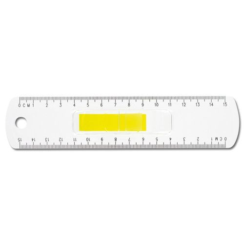 15cm TRANSPARENT RULER WITH PAGE FLAGS