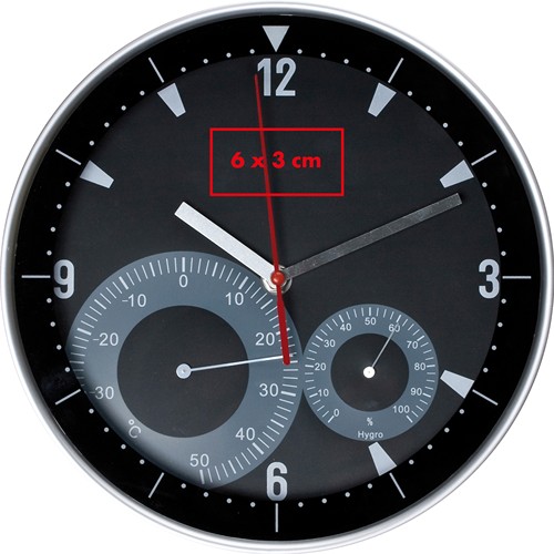 Reloj de pared con higrómetro y termómetro