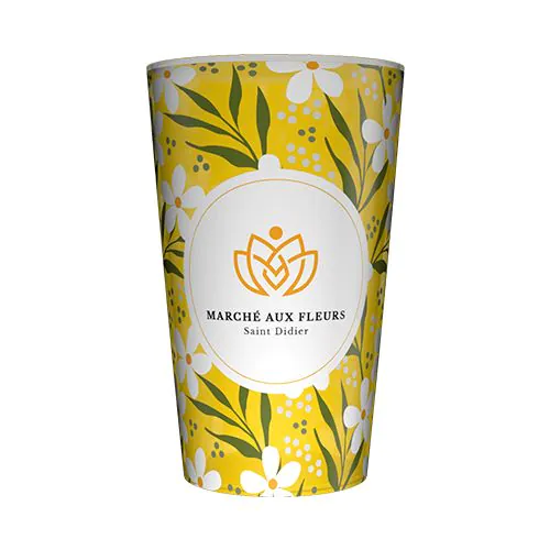 Gobelet réutilisable personnalisé 25cl jaune - Quadrichromie