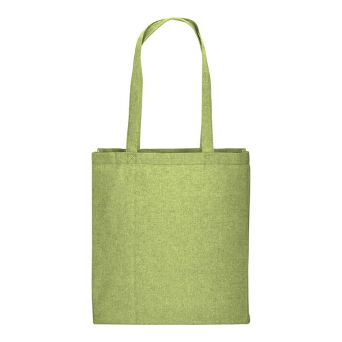 150 g/m2 recycled cotton shopping bag, melange effect, long handles and gusset
