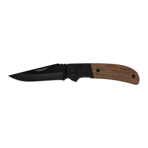 Metmaxx® pocket knife "Black&WoodCompakt" black