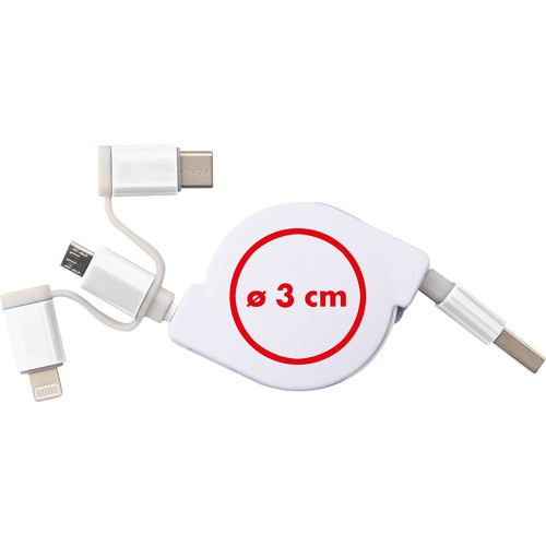 Câble de recharge extensible avec 3 prises