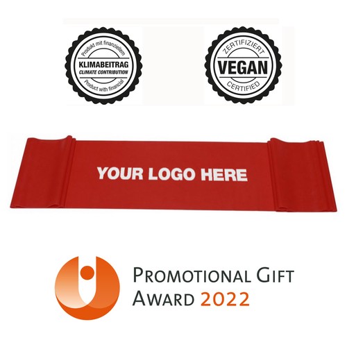 Exercise Band / Fitness Band, red (medium) - sustainable & vegan - MOQ 400 pcs.