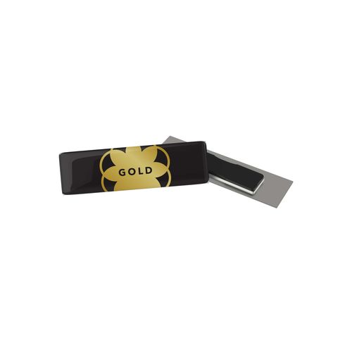 Badge Megan Metal, Rectangular, 74 x 20 mm, Magnet, Doming in full color Badge Megan Metal, Rectangular, 74 x 20 mm, Magnet, Doming in full color