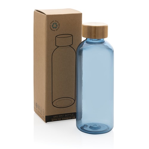 Bouteille 600ml en rPET RCS avec couvercle en bambou