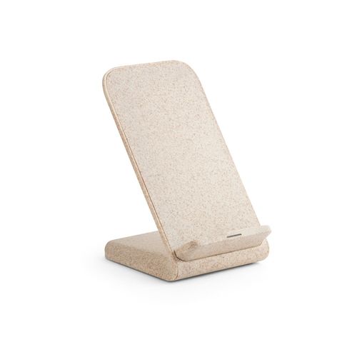 ENGLERT. Soporte para smartphone con cargador inalámbrico, rápido, de 10 W en ABS reciclado (100% rABS) y fibra de paja de trigo ENGLERT. Soporte para smartphone con cargador inalámbrico, rápido, de 10 W en ABS reciclado (100% rABS) y fibra de paja de trigo
