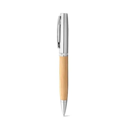 FUJI. Penna a sfera in metallo e bambù con custodia FUJI. Penna a sfera in metallo e bambù con custodia