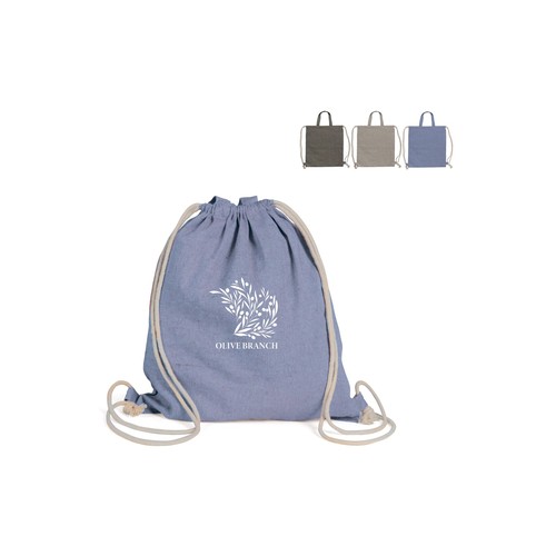 Drawstring rugzak gerecycled katoen 140g/m² 38x42cm Drawstring rugzak gerecycled katoen 140g/m² 38x42cm