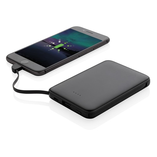 5.000 mAh Powerbank mit integriertem Kabel 5.000 mAh Powerbank mit integriertem Kabel