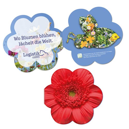 Bijenzaadpapier in vouwkaartbloem Bijenzaadpapier in vouwkaartbloem