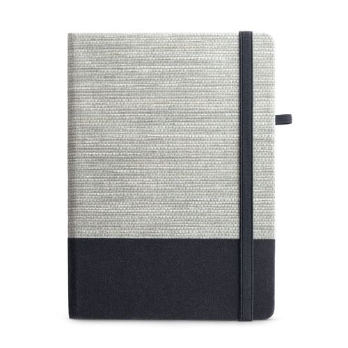 ROUSSEAU. A5 notepad in straw fibre and cotton canvas with lined pages ROUSSEAU. A5 notepad in straw fibre and cotton canvas with lined pages