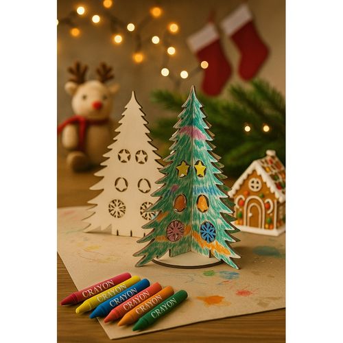 PINERY. Collapsible wooden Christmas tree to colour PINERY. Collapsible wooden Christmas tree to colour