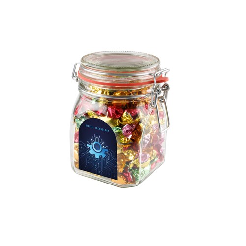 Bocal Weck de 0,9 litre rempli de bonbons