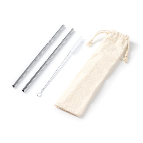 Ensemble de 2 pailles avec brosse de nettoyage Busa Ensemble de 2 pailles avec brosse de nettoyage Busa