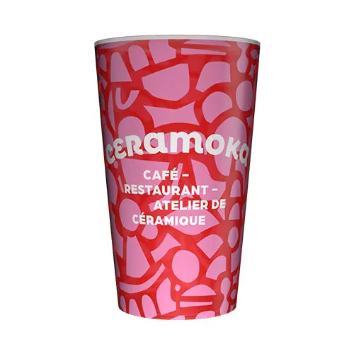 Personalisierbarer Mehrwegbecher 25 CL durchsichtig rot - im Vierfarbendruck Personalisierbarer Mehrwegbecher 25 CL durchsichtig rot - im Vierfarbendruck