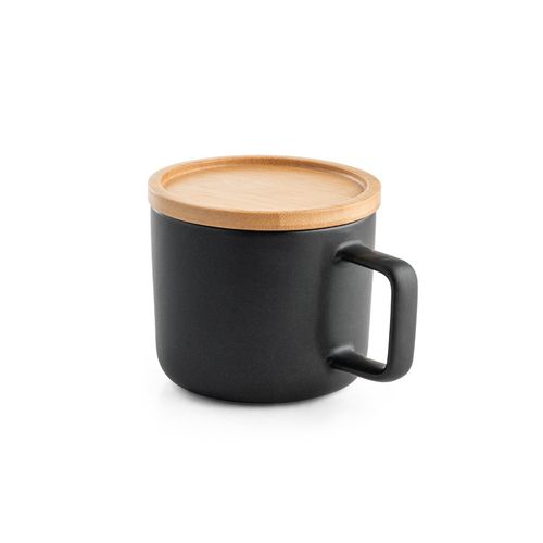 FANGIO. Kubek ceramiczny z bambusową podstawą i pokrywką 220 mL FANGIO. Kubek ceramiczny z bambusową podstawą i pokrywką 220 mL