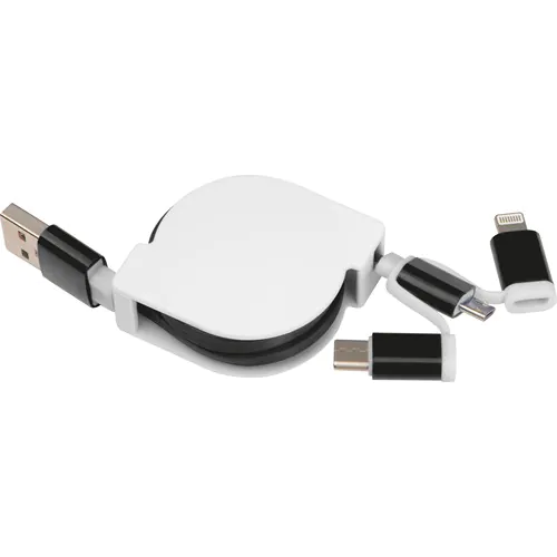 Extendable charging cable with 3 plugs Extendable charging cable with 3 plugs