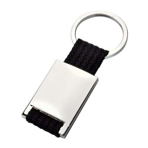 PORTE-CLÉS SATINÉ - NYLON NOIR