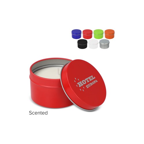 Bougie parfumée à base de plantes Kirtan dans une grande boîte en métal recyclé Bougie parfumée à base de plantes Kirtan dans une grande boîte en métal recyclé