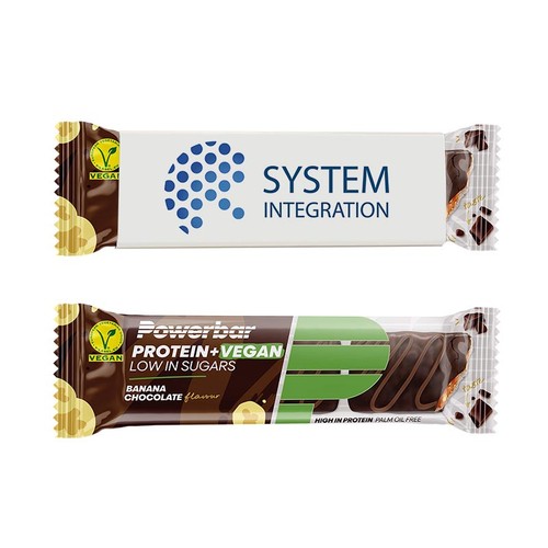 Powerbar with printed sleeve - Protein + Vegan Powerbar with printed sleeve - Protein + Vegan