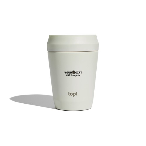 Topl Recycled Staal To Go beker gepatenteerd 360 Lid 235ml Topl Recycled Staal To Go beker gepatenteerd 360 Lid 235ml