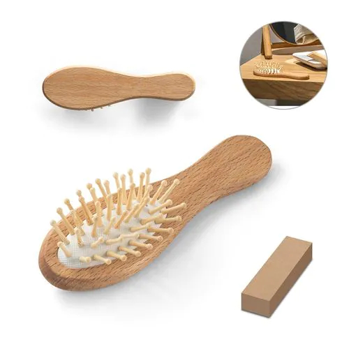 DERN. Wooden hairbrush with round bamboo bristles DERN. Wooden hairbrush with round bamboo bristles