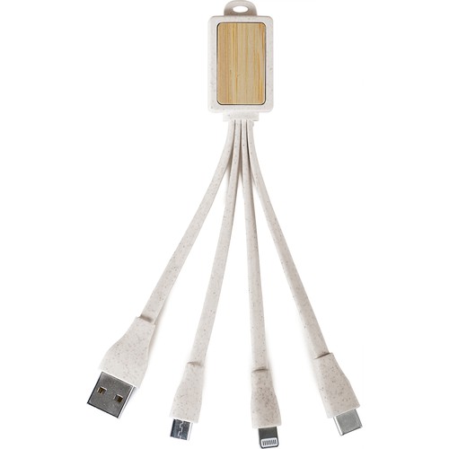 CABLE 3 EN 1 EN PAILLE DE BLÉ+TPE ET BAMBOU POUR RECHARGE CABLE 3 EN 1 EN PAILLE DE BLÉ+TPE ET BAMBOU POUR RECHARGE