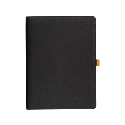 A4 block folder made of R-PET with metal closing hook